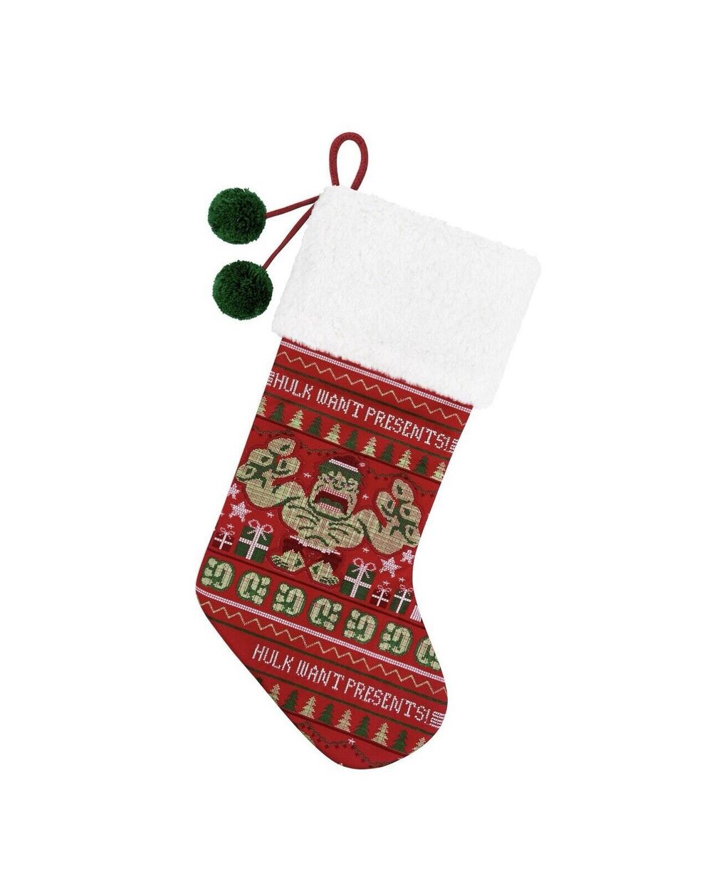 NWT Hulk Avengers Cross Stitch Style Stocking